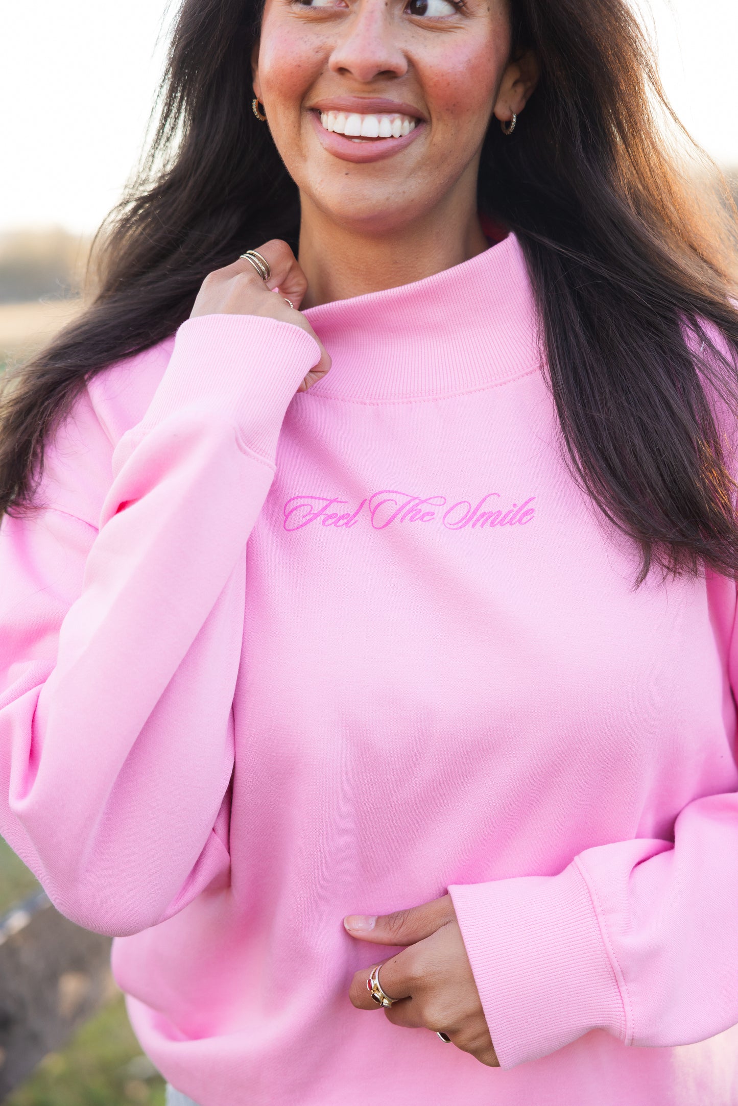 Bubble Gum Mock Neck